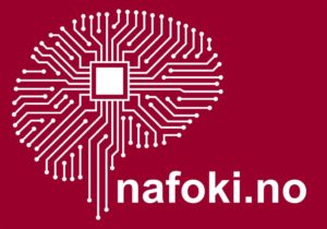 logo av en rød hjernelignende illustrasjon, teksten nafoki.no